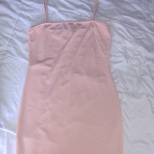 Pink slip dress